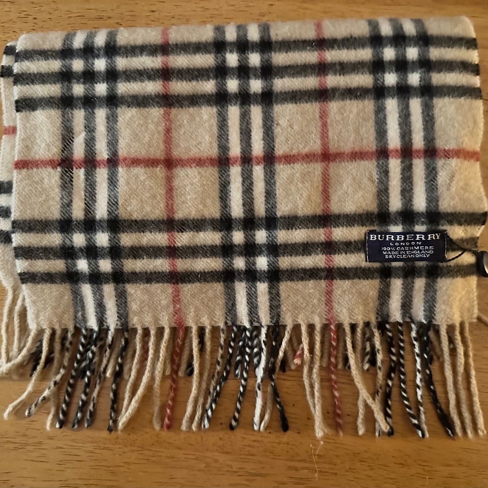 Vintage Burberry Cashmere Nova Check Scarf